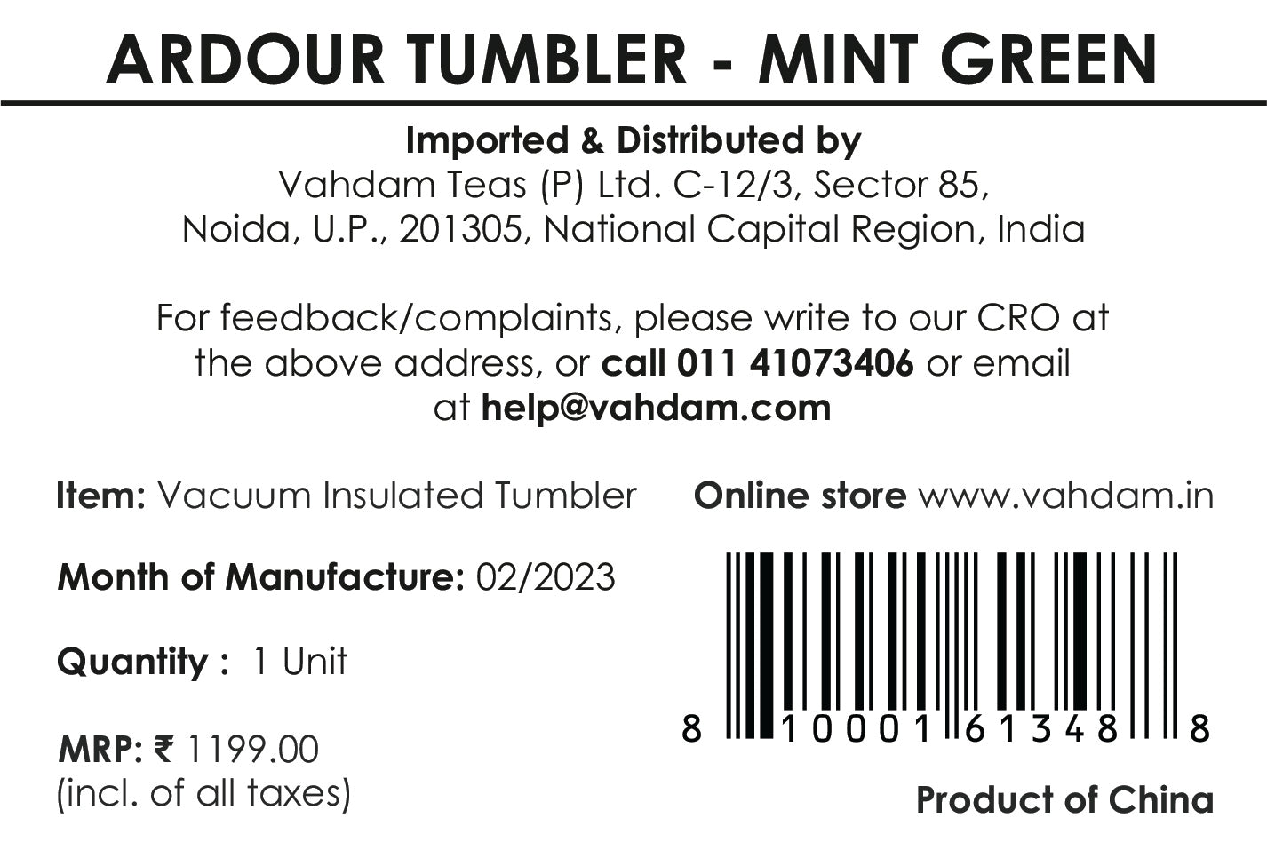 Ardour Tumbler Insulated - Mint Green