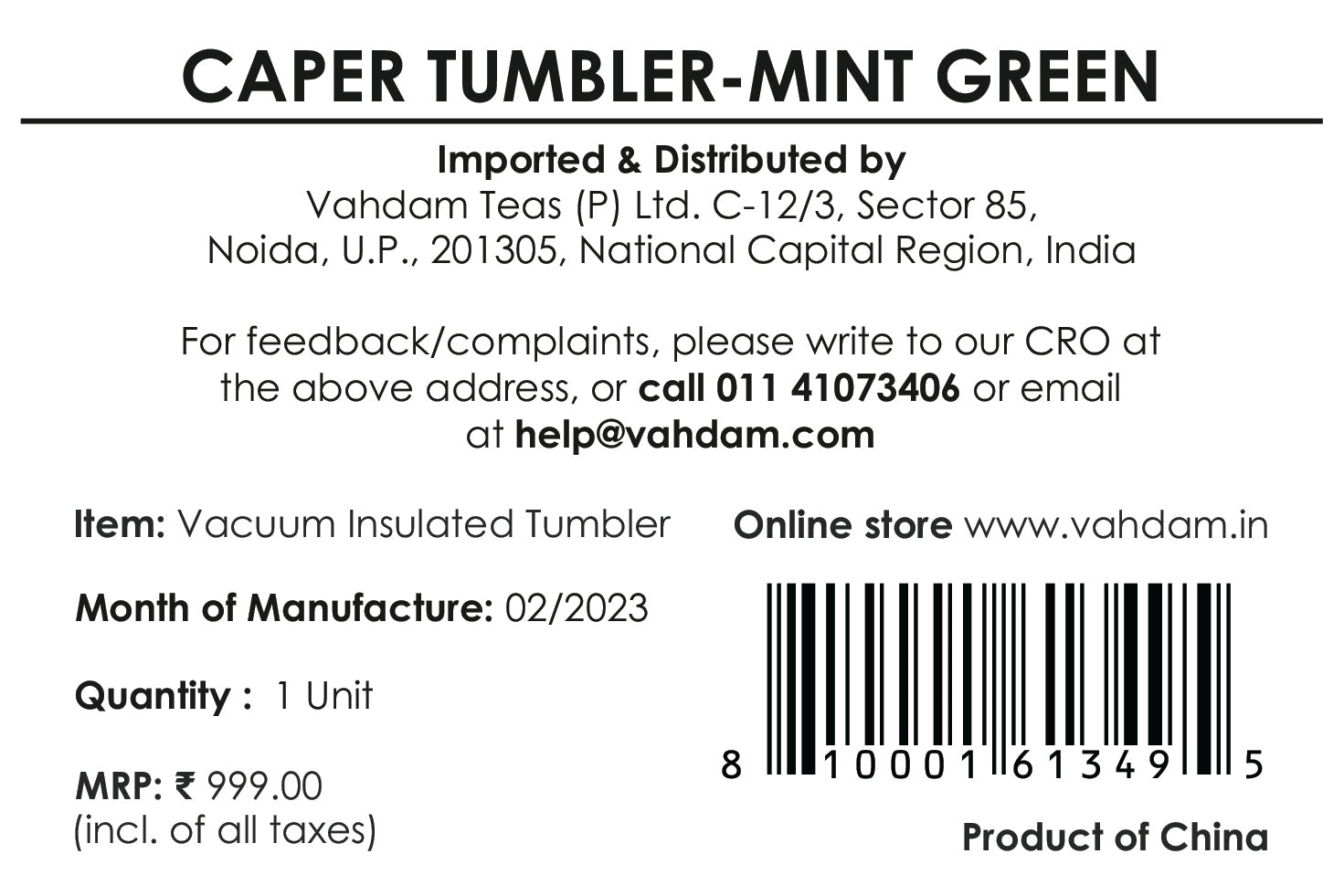 Caper Tumbler Insulated - Mint Green