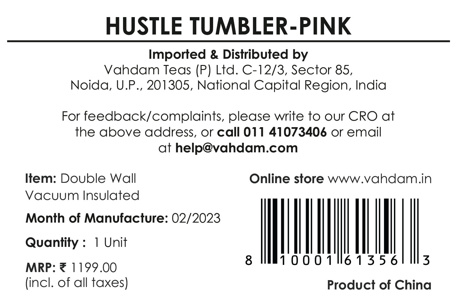 Hustle Tumbler Insulated