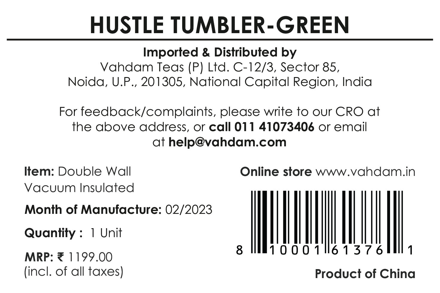 Hustle Tumbler Insulated - Dark Green