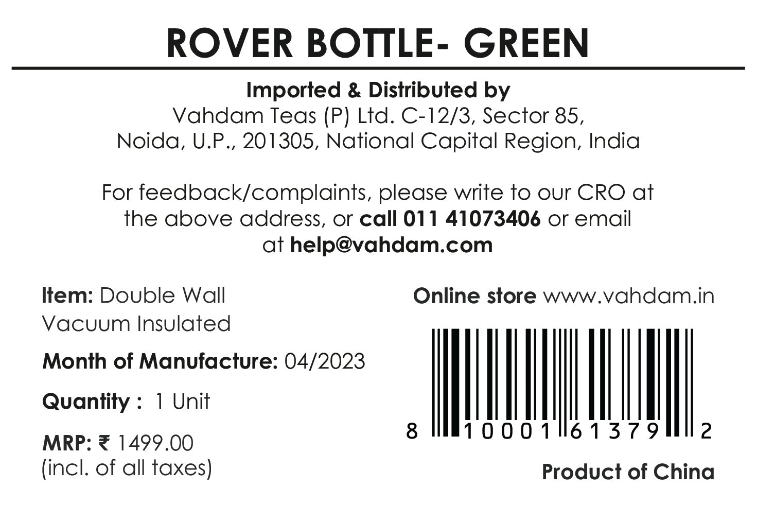 Rover Bottle Insulated - Dark Green