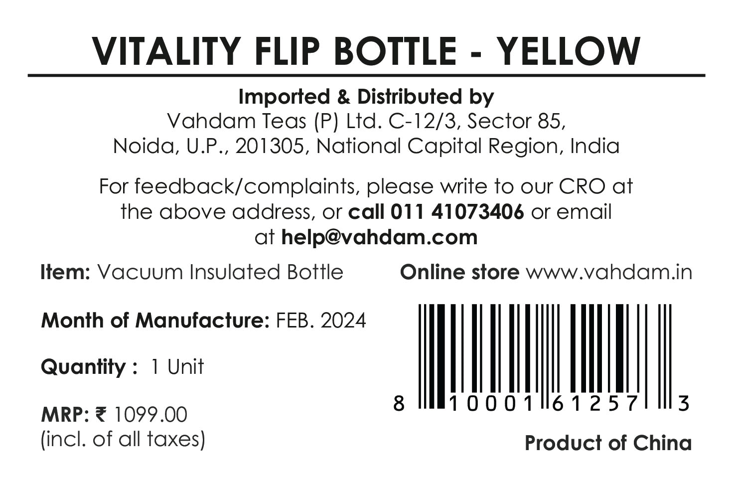 Vitality Flip Bottle Insulated