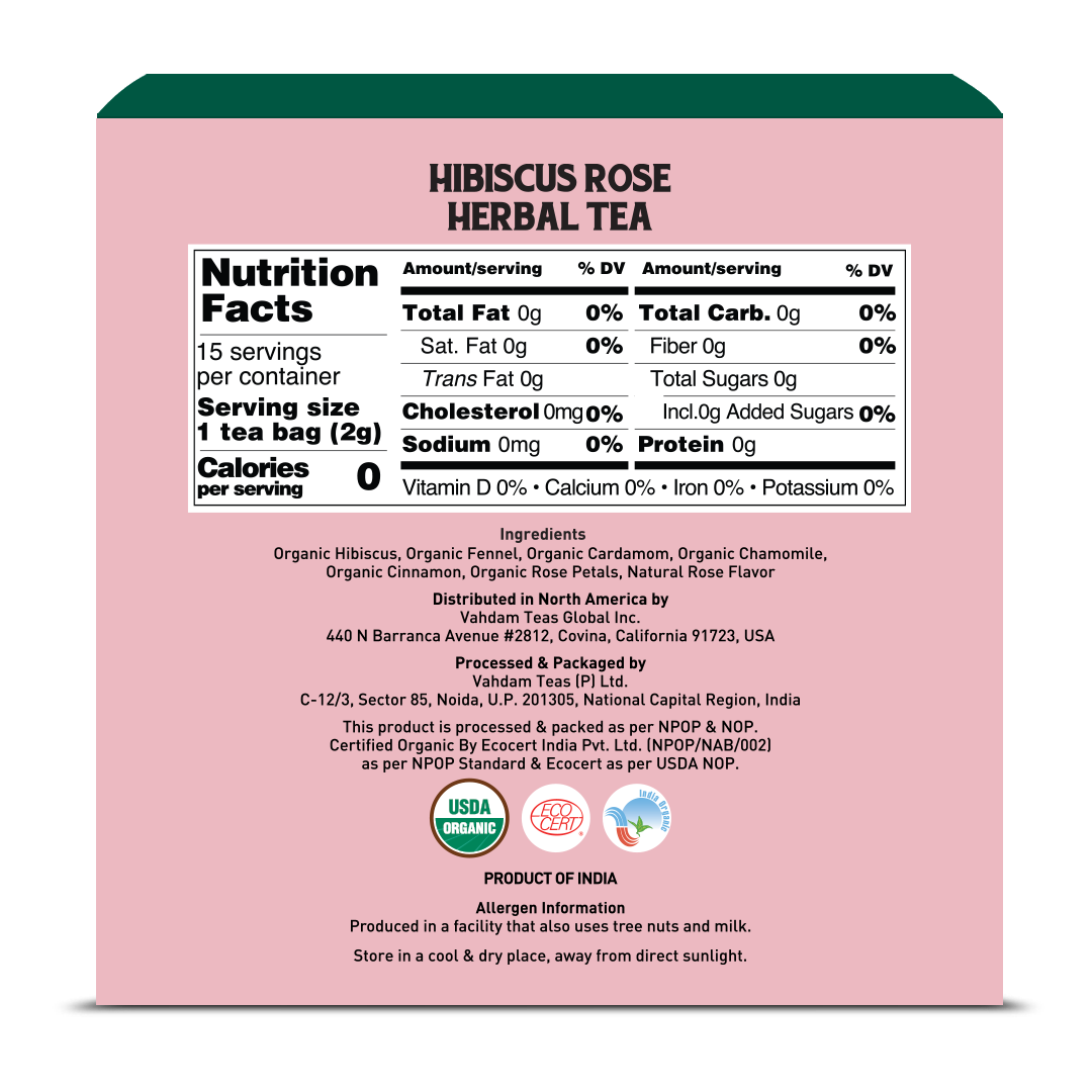 Hibiscus Rose Herbal Tea, 15 Count