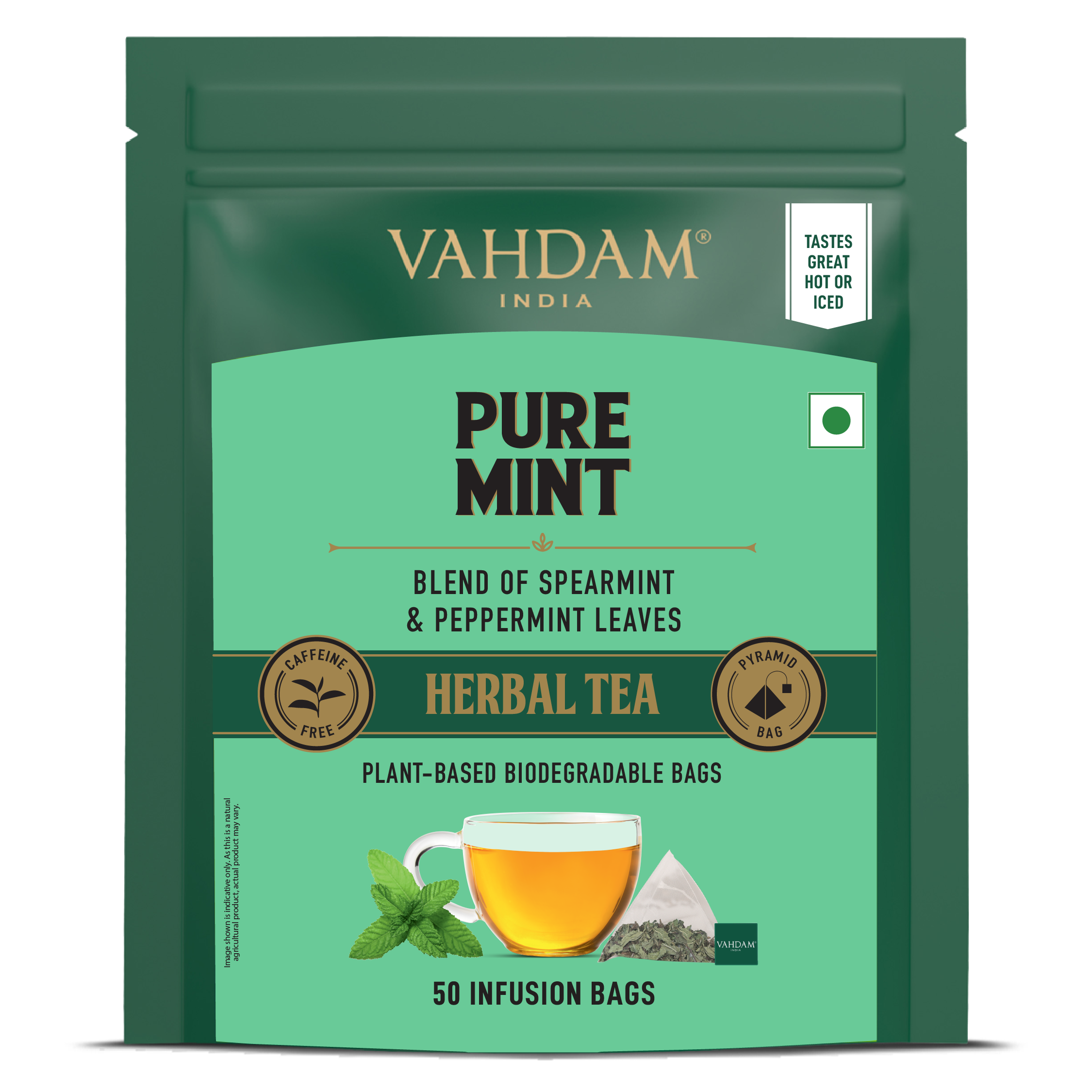 Pure Mint Herbal Tea Tisane, 50 Count