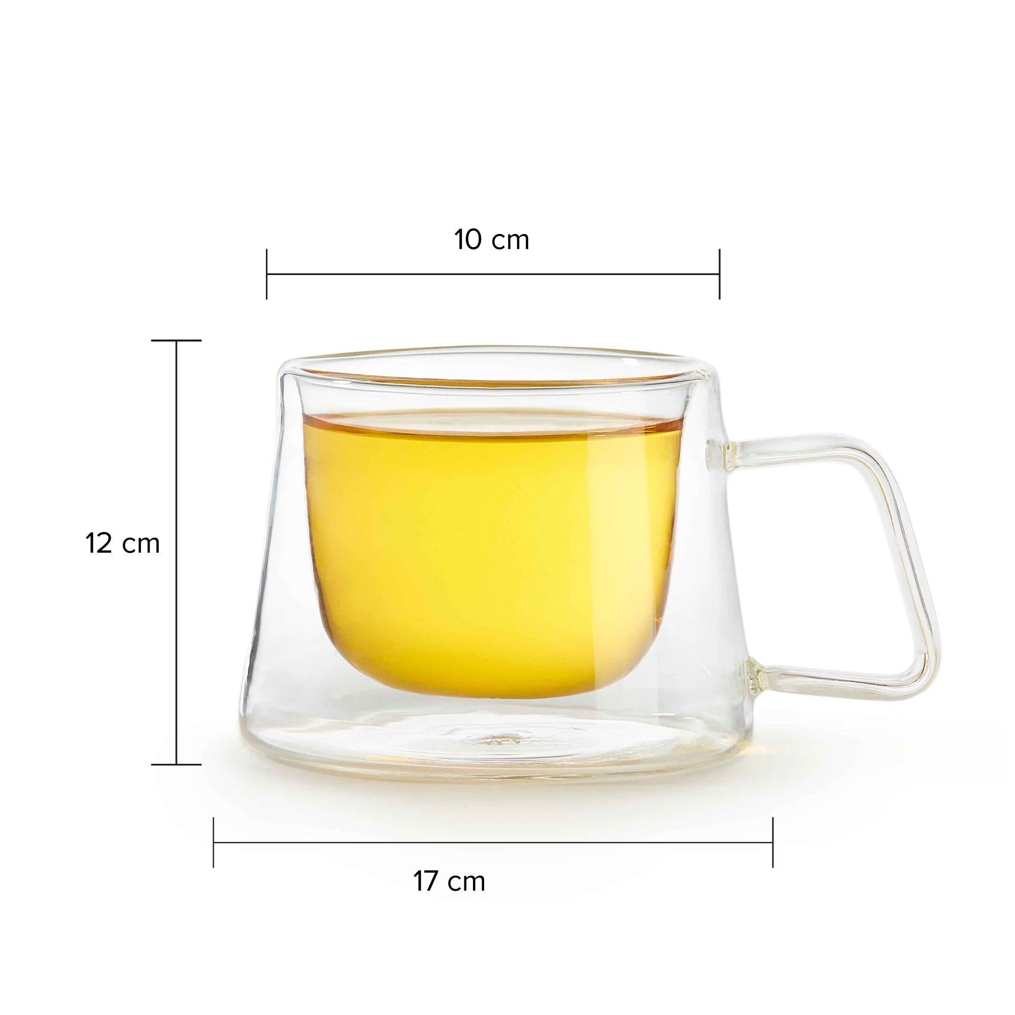 Shimmer - Borosilicate Glass Double Walled Teacups -  Set of 4