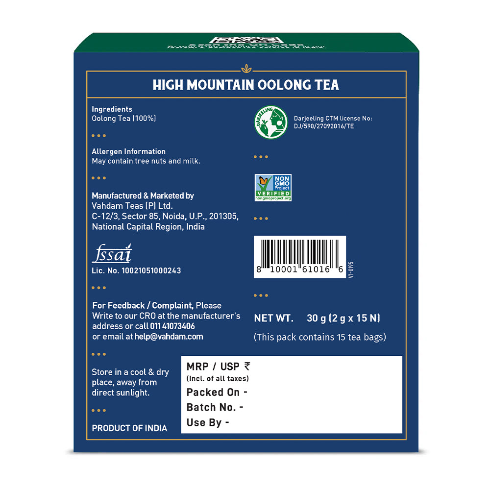 High Mountain Oolong Tea, 15 Count