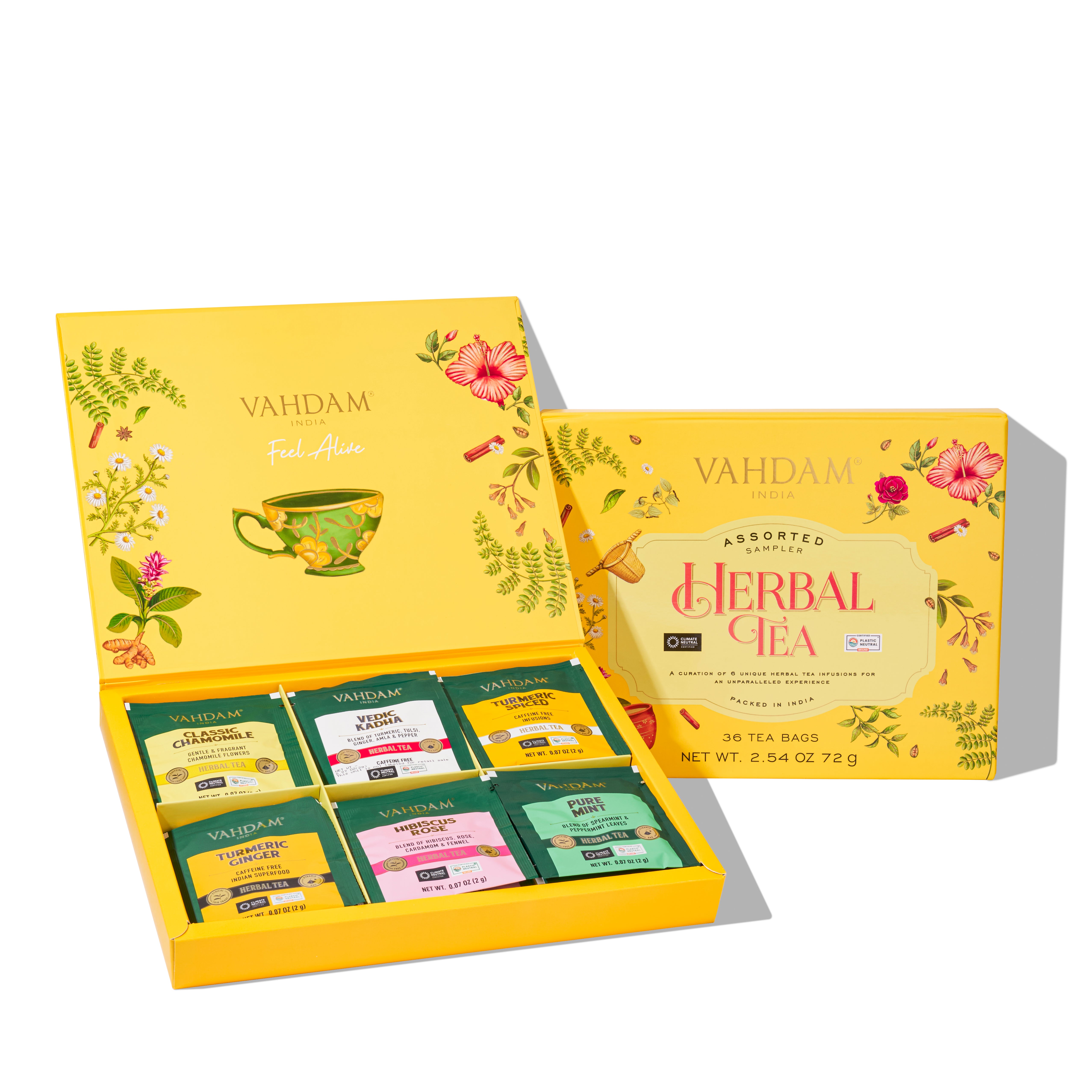 Herbal Tea Assortment Gift Set, 6 Variants