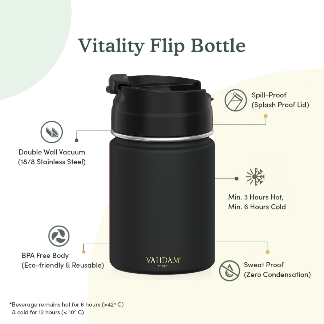 Vitality Flip Bottle Insulated - Black, Image -4 