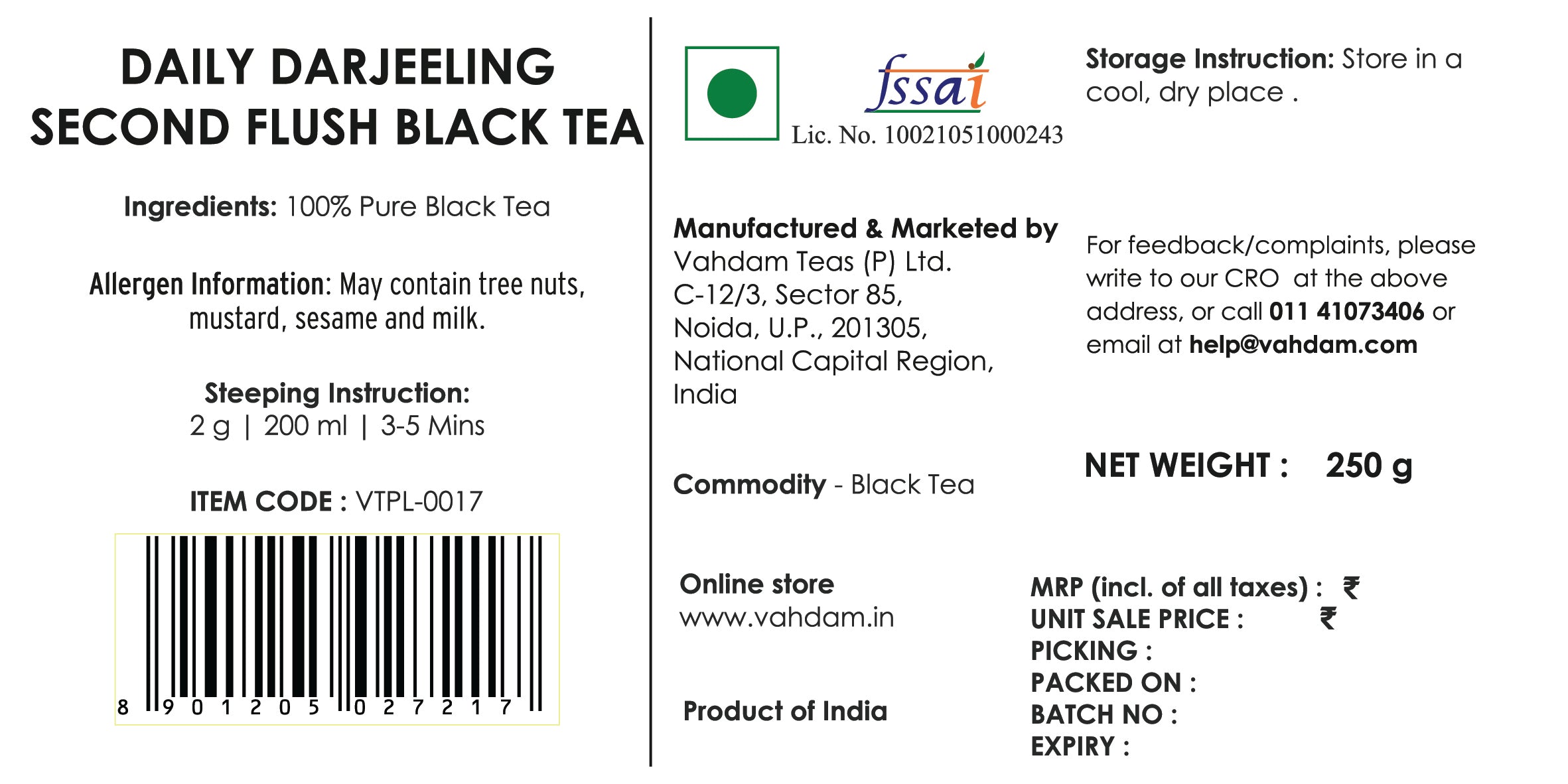 Daily Darjeeling Black Tea, Image -6, 250 gm